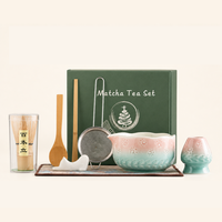 Ensemble de fouet à matcha en bambou japonais avec logo personnalisé, bol en céramique, fouet à matcha fait à la main, ensemble d'accessoires pour le thé