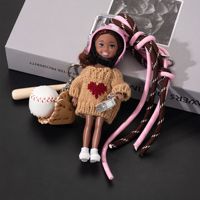 Gantungan Kunci Mewah JS, Aksesoris Fashion Boneka Putri, Mainan Anak Perempuan, Liontin Tas, Gantungan Tas Tangan, Ransel, Gantungan Kunci untuk Kustom