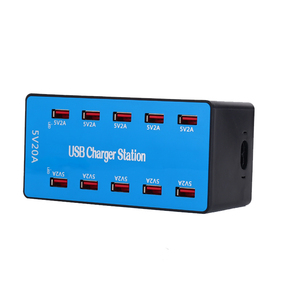 Cargador USB de Pared con 10 Puertos, 100W, 5V, <span class=keywords><strong>20A</strong></span>, con Certificación CE, FCC y RoHS, Estación de Carga Rápida para Teléfonos, <span class=keywords><strong>Galaxy</strong></span> S8, S9, Tabletas y Más - Product Image 4