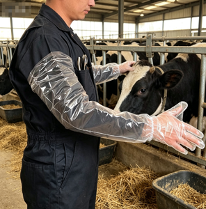 Guantes Desechables para Examen Veterinario <span class=keywords><strong>de</strong></span> Ganado Vacuno, Guantes <span class=keywords><strong>de</strong></span> PE para Veterinarios <span class=keywords><strong>de</strong></span> Granja, Cobertura Total del Brazo - Product Image 5
