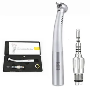 Dental Optical Fiber LED Big Strength Turbine High Speed Handpiece 4 Water Spray Compatible 2 4 6 Holes Quick Coupling