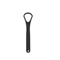 Raspador de lengua de acero inoxidable negro Cuidado bucal Limpieza Herramientas de higiene Limpieza de lengua Raspador de mal aliento