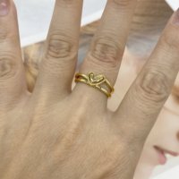 Anillos de Corazón Huecos, Anillos de Banda Superpuestos con Corazón Abierto, Joyería Minimalista de Amor para el Día a Día, Citas, Fiestas de San Valentín, Regalo para Mujer