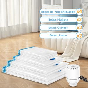 Sacs de rangement sous vide avec pompe à air électrique réutilisable, gain de place, en PA et PE, pour vêtements, oreillers, couettes (lot de 10) - Product Image 2
