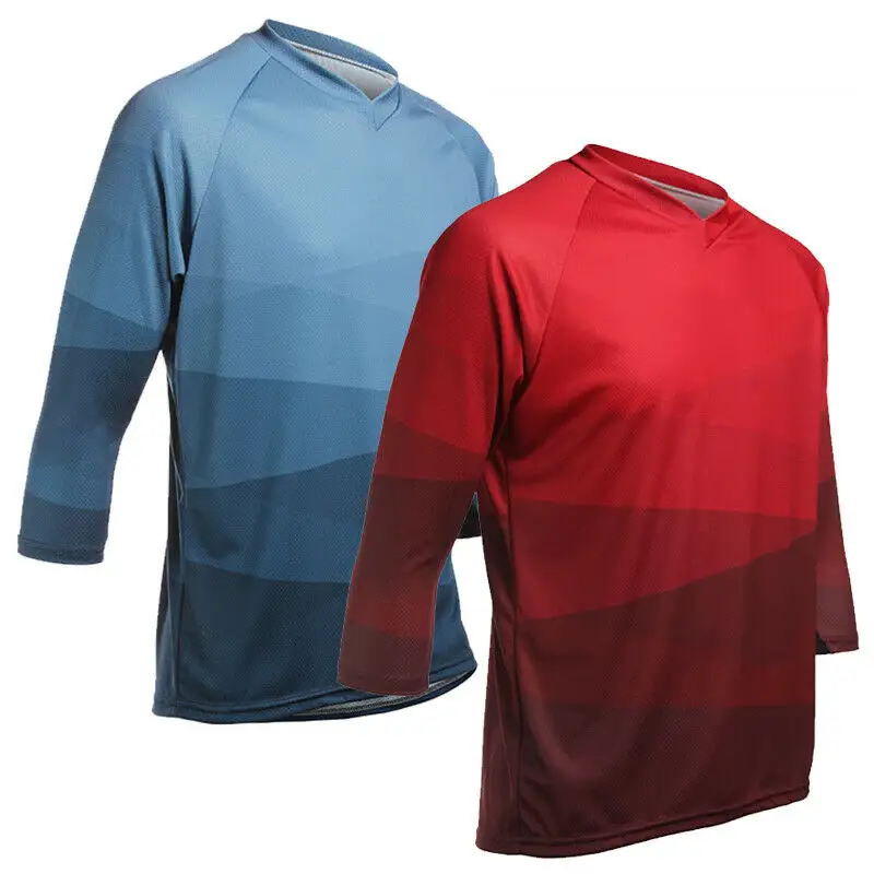Retro Road Bike Clothing Lightweight Men's Cycling Jersey 3/4 Sleeve MTB Trail Downhill Shirts