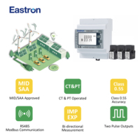 Compteur d'énergie Eastron SDM630MCT 40mA MID pour systèmes électriques monophasés et triphasés, compteur de qualité d'énergie bidirectionnel