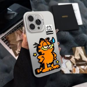 Funda de teléfono IMD de diseñador de patrón de Garfield de plata de moda para iPhone 11 12 13 14 15 16 17 Pro Max Plus - Product Image 1