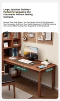Bureau d'ordinateur portable et table d'étude en bois de chêne massif moderne avec console sculptée à la main chinoise, 8 tiroirs, écologique et durable