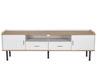 Ensemble table basse et meuble TV convertible moderne personnalisé, panneau en bois avec plateau en placage mélaminé MDF
