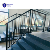 Système de balustrade de balcon moderne en aluminium PRINCETON METAL pour villa, avec revêtement en poudre, taille et couleur personnalisables