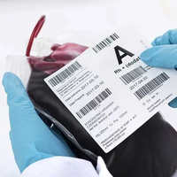 Suivi des sacs biologiques durables étanches au congélateur extrêmes avec des étiquettes d'identification de sac de sang pré-imprimées de donneur de vinyle