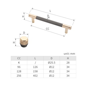 Chất lượng cao nhà bếp xử lý knobs Brass màu có khía tủ Tủ knobs 4483k - Product Image 4