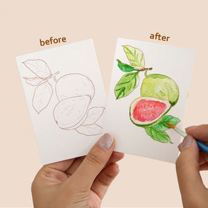 Kit de pintura de acuarela con pincel, <span class=keywords><strong>libro</strong></span> creativo para colorear y dibujar con paisaje y artista de diseño floral - Product Image 1