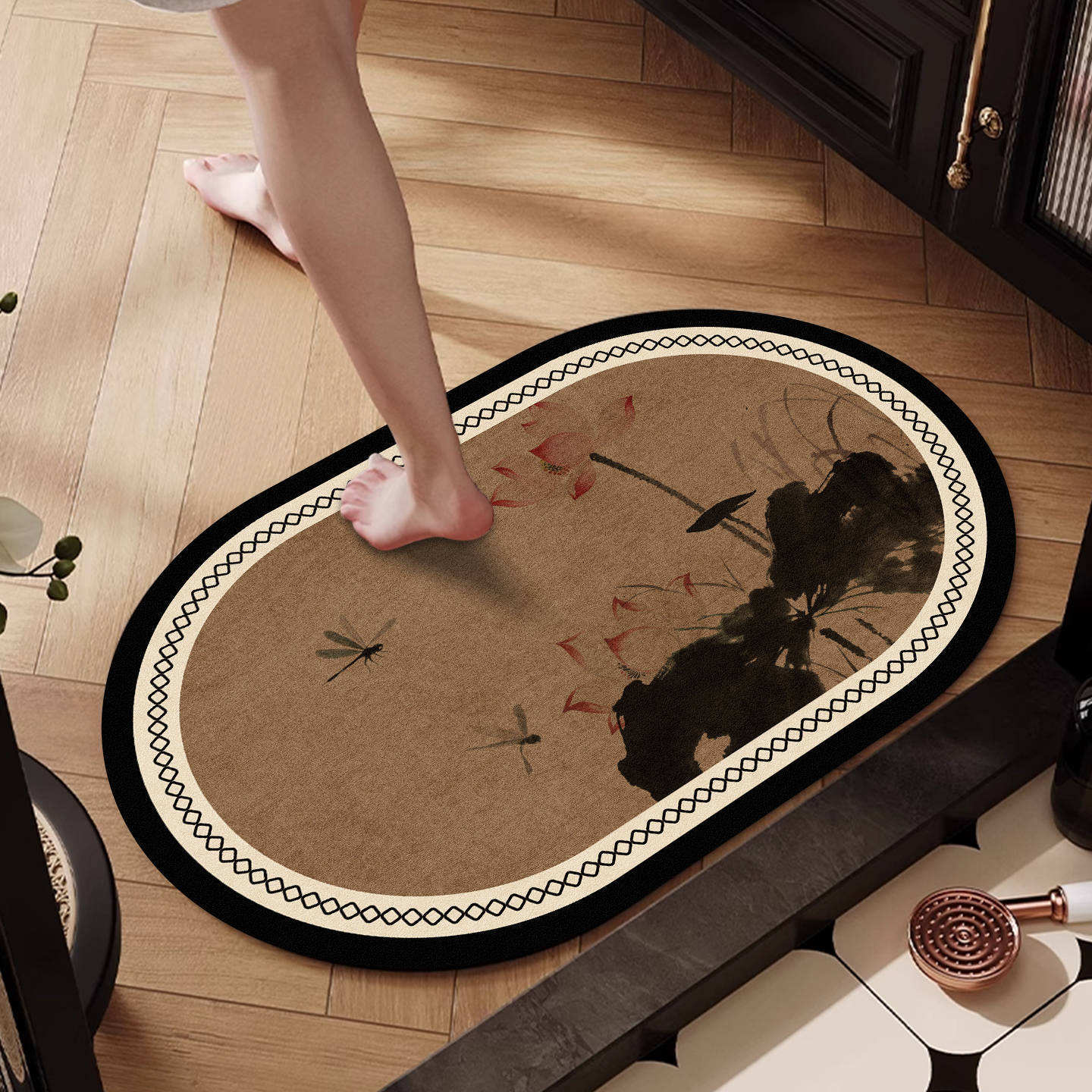 Amuleto de loto chino - Ovalado