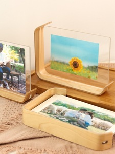 Gỗ rắn màu đen Walnut khung ảnh đơn giản Tabletop ảnh rửa làm bằng 6-inch 7-inch cao cấp cảm giác Acrylic khung ảnh - Product Image 5