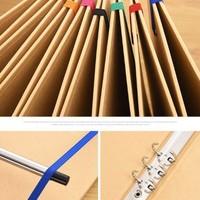 Correas de Papel Kraft con impresión de fábrica China, carpeta de archivos de oficina, A4 / A5/B5, Flipchart