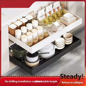 Organizador de Especias Plegable y Ajustable para Gabinete, Metálico, Ecológico, con Estante Extraíble para Cocina - Product Image 3