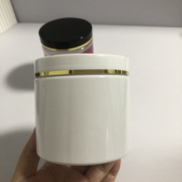 Pot en plastique cosmétique givré pour beurre corporel, gommage, crème pour le visage, 250 ml, 350 ml, 500 ml, pot en plastique pour cheveux avec couvercle