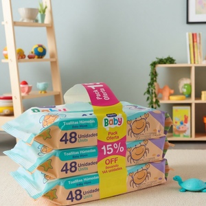 ผ้าเช็ดทำความสะอาดเด็กยูนิควอลิตี้ 48 ชิ้น ปราศจากแอลกอฮอล์ ผลิตจากผ้าสปันเลซ สำหรับเด็กทารก - Product Image 4