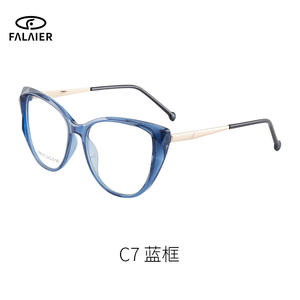 Lunettes de vue œil de chat FalaiEr, monture Tr90, anti-lumière bleue, lunettes pour femmes, monture noire dégradée C6 - Product Image 4