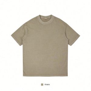 Men's 280G Retro Faded T-shirt European Size Short Sleeve Cotton Solid Pattern Digital Direct Injection Logo Oversize T Shirts - Product Image 1