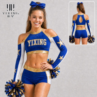 Tenue de cheerleading de compétition, dégradé coloré néon, personnalisation par sublimation et broderie, usine OEM, vente en gros, faible MOQ