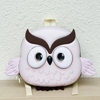 Mochila Escolar Impermeable de EVA con Diseño de Dibujos Animados, Cierre de Cremallera, Forma de Búho 3D para Niñas