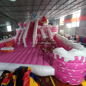 Château gonflable commercial d'extérieur avec toboggan, jeux de château gonflable amusants, combo de château gonflable avec toboggan - Product Image 3