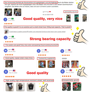 4/5/6/8 英寸重型红色万向脚轮 150mm PP 核心 PU 聚氨酯脚轮 用于手推车 - Product Image 6