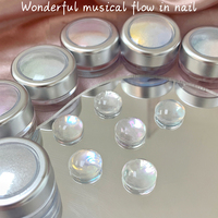 1 pot de poudre miroir Aurora Moonlight, paillettes irisées chromées, poussière à ongles fine blanche, pigment à frotter, fournitures pour nail art