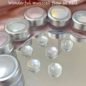 1jar Aurora Moonlight bubuk cermin krom warna-warni Glitter kuku debu halus putih cangkang gosok pigmen perlengkapan seni kuku - Product Image 4