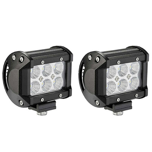 Zenyo 12V 24V Car Led Spot Flood Light 18W Work Light With 6 Leds Driving Light for 4X4 SUV ATV Truck Offroad