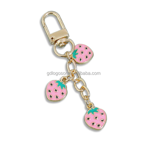 Tùy Chỉnh Đơn Giản Trái Cây Keychain Dâu Đào Anh Đào Kim Loại Mặt Dây Chuyền Keyring Thời Trang Túi Quyến rũ Nhỏ Keyring Phụ Kiện Phụ Nữ Quà Tặng - Product Image 5