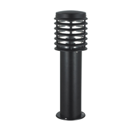 E27 extérieur pelouse borne lampe décorative étanche en acier inoxydable persiennes PC abat-jour LED Source pour application paysagère