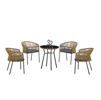 Ensemble de meubles de salle à manger en rotin d'extérieur, ensemble de chaises et de table résistant aux UV pour jardin et patio