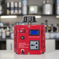 Régulateur de tension monophasé toroïdal TDGC2-2KVA à enroulement en cuivre, type contact, transformateur de puissance 50Hz/60Hz, entrée 220V
