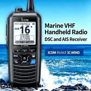 Émetteur-récepteur VHF marin portable IC-M94D, alimenté par courant continu, avec <span class=keywords><strong>DSC</strong></span>, AIS, GPS, étanche IPX7, puissance maximale de 6 W, 156-164 MHz, portée de 3-5 km - Product Image 1