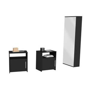 Baltimore <b>Shoe</b> Rack With 2 Omaha Nightstands Black Bedroom Set - Product Image 2