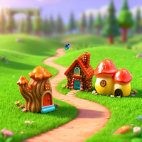 Maison miniature en résine pour jardin féerique, micro-paysage, maison en pierre, bonsaï, terrarium, artisanat, ornements, accessoires, décoration intérieure