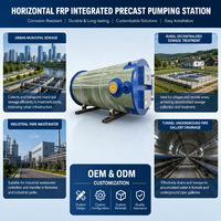 Station de pompage préfabriquée intégrée anti-corrosion en PRV pour le relevage des eaux usées et le drainage des eaux de pluie côtières