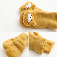Kaos Kaki Bayi Anti-Slip Motif Hewan Kartun, Bahan Katun Sisir Tebal Terry, Bernapas, untuk Musim Gugur dan Musim Dingin