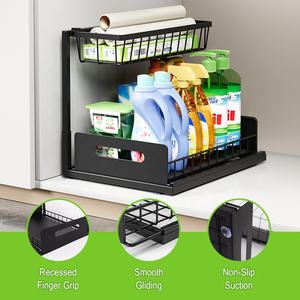 Organizador Extraíble <span class=keywords><strong>de</strong></span> <span class=keywords><strong>Metal</strong></span> <span class=keywords><strong>de</strong></span> 2 Niveles <span class=keywords><strong>para</strong></span> Debajo del Fregadero, Estante Deslizante <span class=keywords><strong>para</strong></span> Gabinete <span class=keywords><strong>de</strong></span> Cocina o <span class=keywords><strong>Baño</strong></span> - Product Image 2