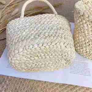Bolso de Mano Tipo Cesta Pequeño, Moderno y Bonito, Estilo Fotográfico, Mini Bolso Casual de Verano, Bolso de Paja Natural para Mujer, Playa - Product Image 4