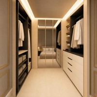 Sistema de Armario Abierto Moderno de Madera de Lujo, Armario de Madera Personalizado, Armario Vestidor con Cajones para Dormitorio