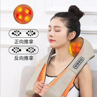 Masseur électrique chauffant Shiatsu pour le cou et les épaules avec fonctions de pétrissage et de tapotement, masseur dorsal