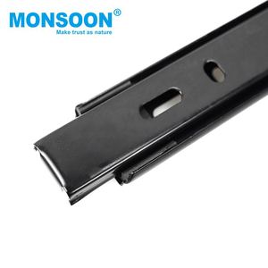 Giá Tốt Đen Correderas Para Cajones Kính Thiên Văn Kênh 2 Gấp Sắt Bền Ngăn Kéo Kính Thiên Văn Đường Sắt Hướng Dẫn Trượt Cho Nhà Bếp - Product Image 3