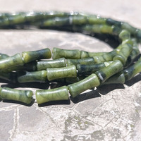 Bijoux Aonaya Colliers de perles faits à la main Olive naturelle Jade Tube de bambou Perles semi-finies Accessoires de bricolage Loose Fashion