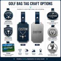 Étiquettes de bagage personnalisées en cuir avec médaillon métallique pour sublimation, idéales pour les membres de club de golf