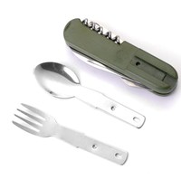 Ensemble d'ustensiles de camping Fourchette de pique-nique pliante portable Cuillère Couteau Ensemble Ouvre-bouteille Vaisselle d'extérieur