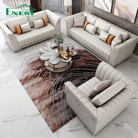 Italienisches Luxus-Sofa-Set aus Echtleder, Modernes Villen-Wohnzimmer-Möbelset, Hochwertiges Weißes Couch-Set